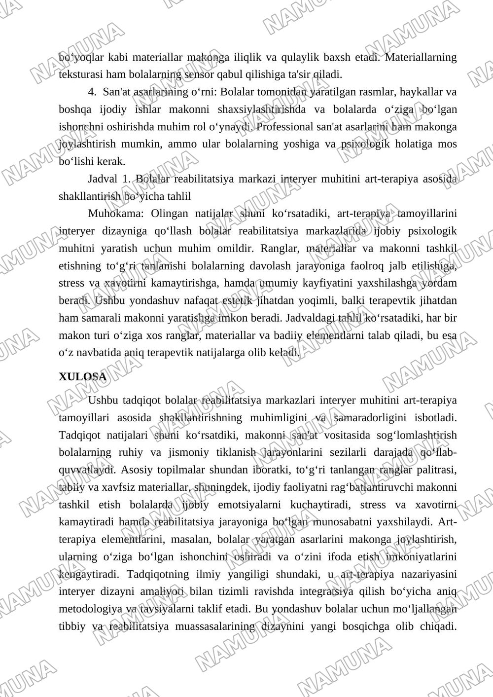 Bolalar realibitatsiya markazi Interyer muhitini art terapiya asosida shakllantirish — maqola, 5-varaq