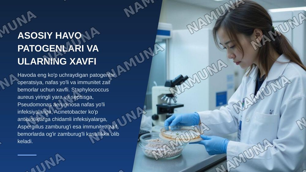 Kasalxona ichki infeksiyalarini kelib chiqishi uchun havo muhitining bakteriologik ifloslanganligining ahamiyati. — zamonaviy taqdimot, 6-slayd