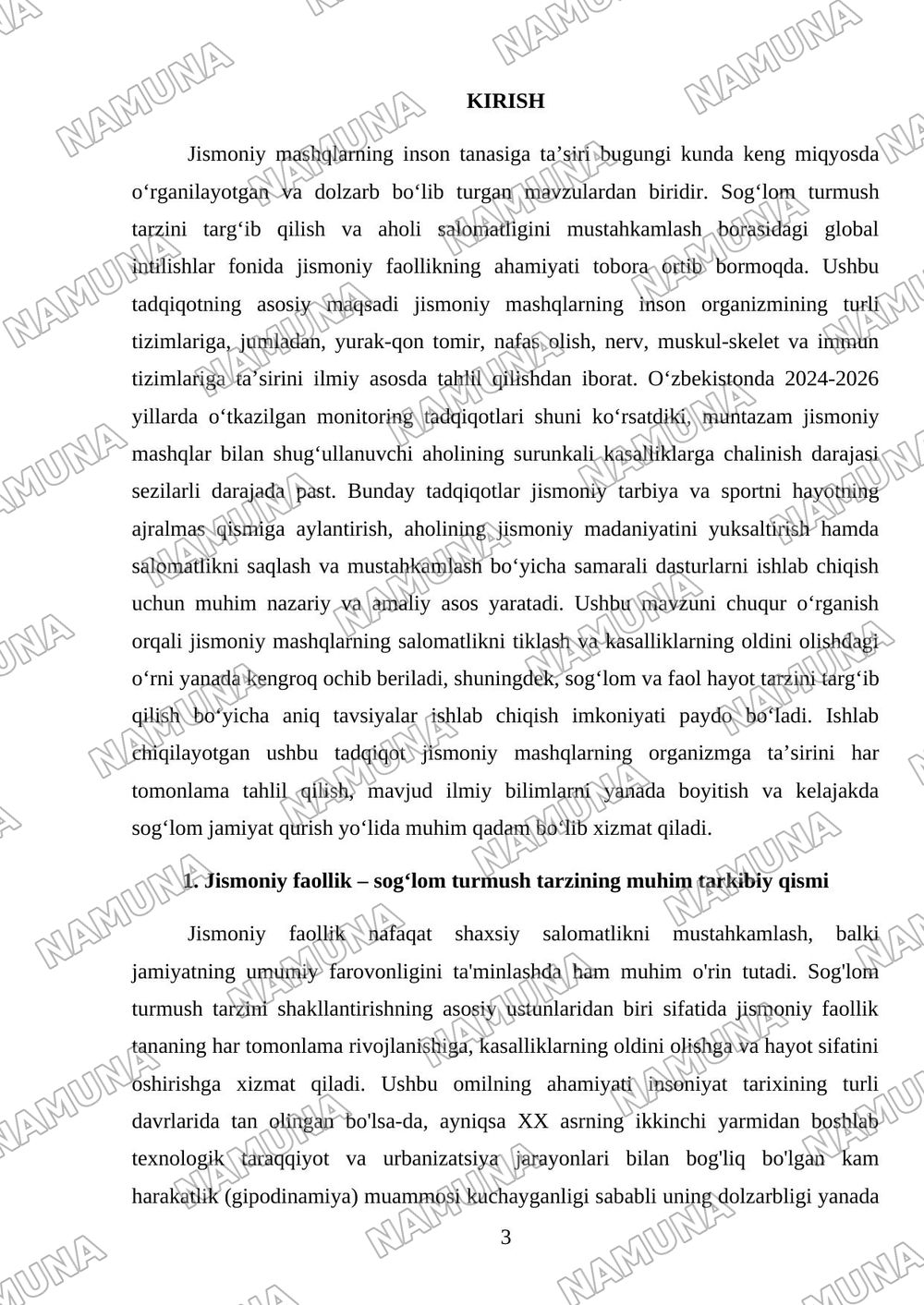 Jismoniy mashqlarning inson tanasiga ta’siri — mustaqil ish, 3-varaq
