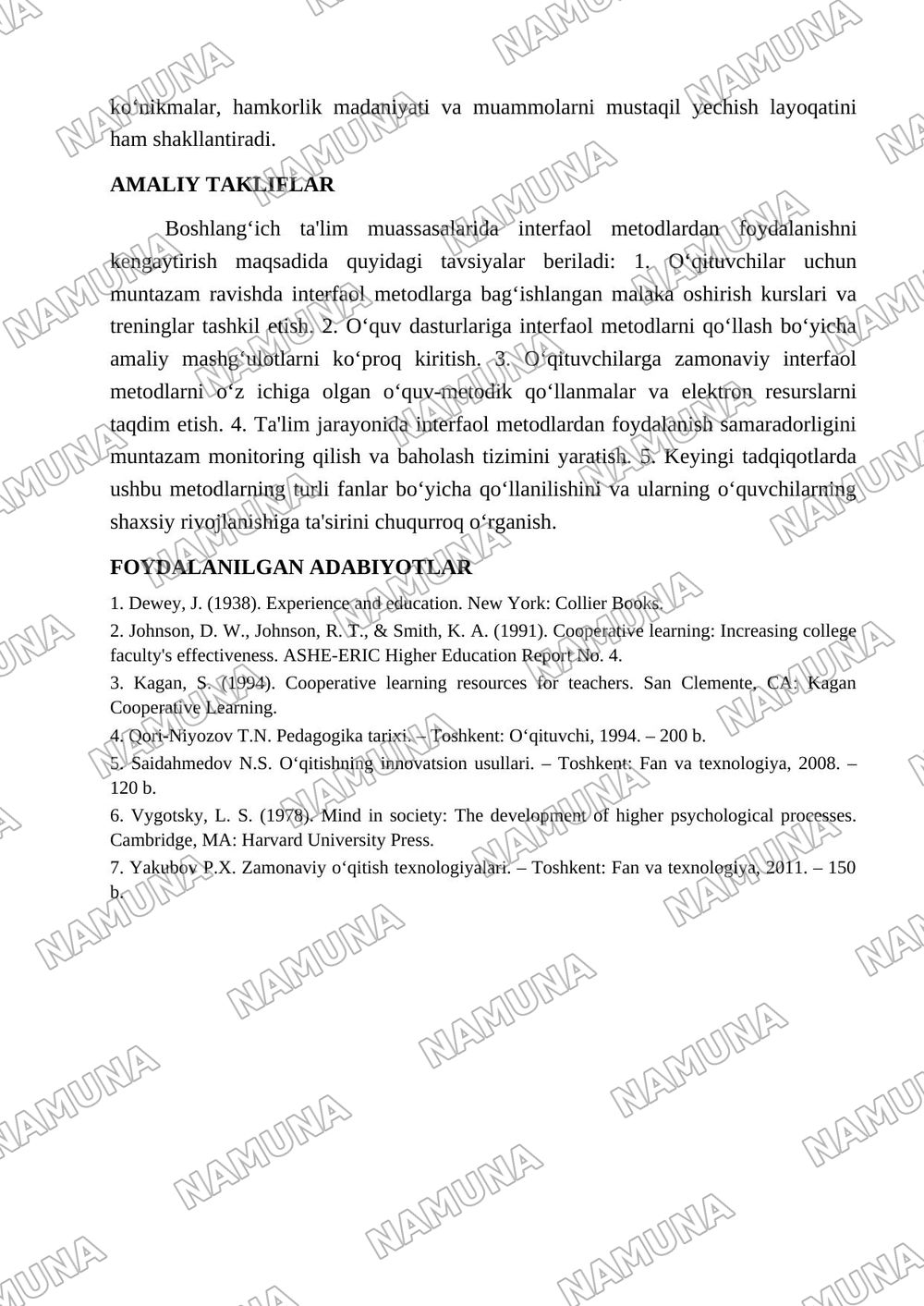 Interfaol metodlardan boshlangich talimda samarali foydalanishning òziga xos usullari — maqola, 4-varaq