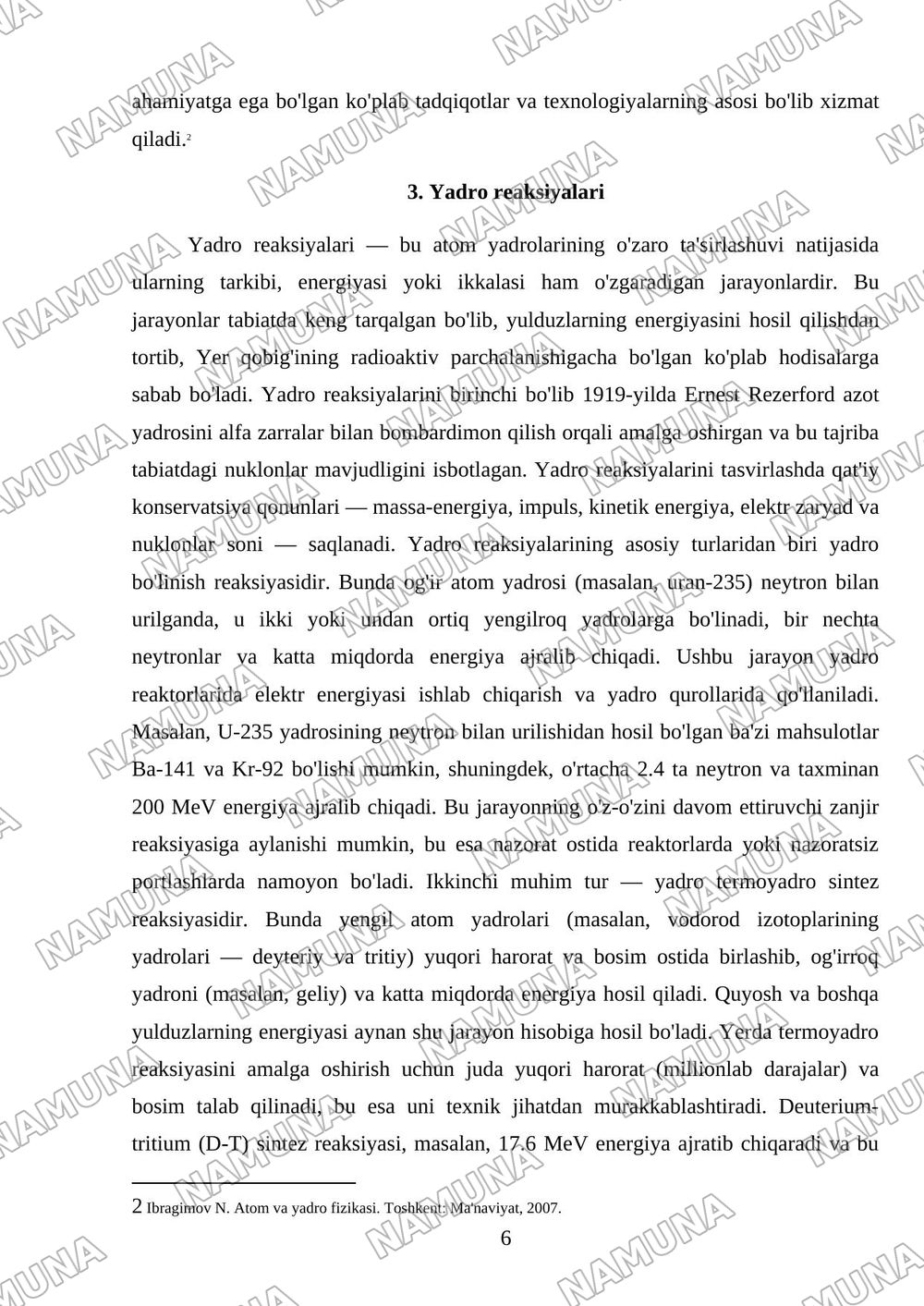 Izotop va izotopar, izotonlar. Yadro reaksiyalar — mustaqil ish, 6-varaq