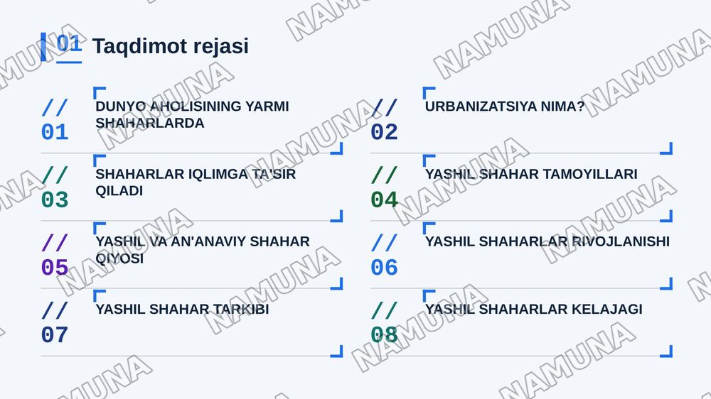 1. Yashil shaharlar Va urbanizatsiya — zamonaviy taqdimot, 2-slayd