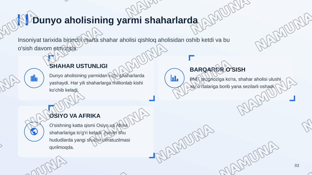 1. Yashil shaharlar Va urbanizatsiya — zamonaviy taqdimot, 3-slayd