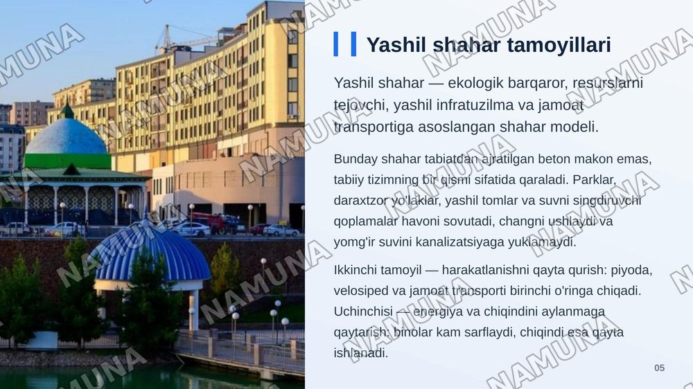1. Yashil shaharlar Va urbanizatsiya — zamonaviy taqdimot, 6-slayd