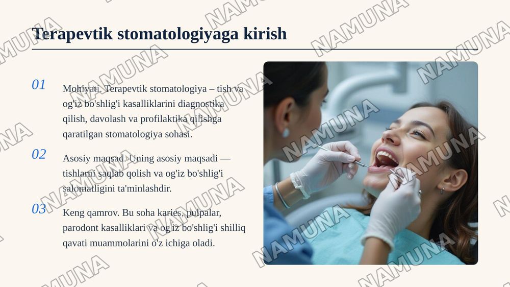Terapevtik stomatologiyaning vazifalari,uning tibbiy ta’limdagi orni. Terapevtik stomatologiyaning boshqa tibbiyot fanlari bilan aloqasi — zamonaviy taqdimot, 3-slayd