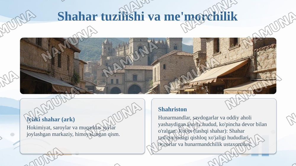 Rivojlangan oʻrta asr shaharlarining shakllanishi va rivojlanishi. — taqdimot, 7-slayd