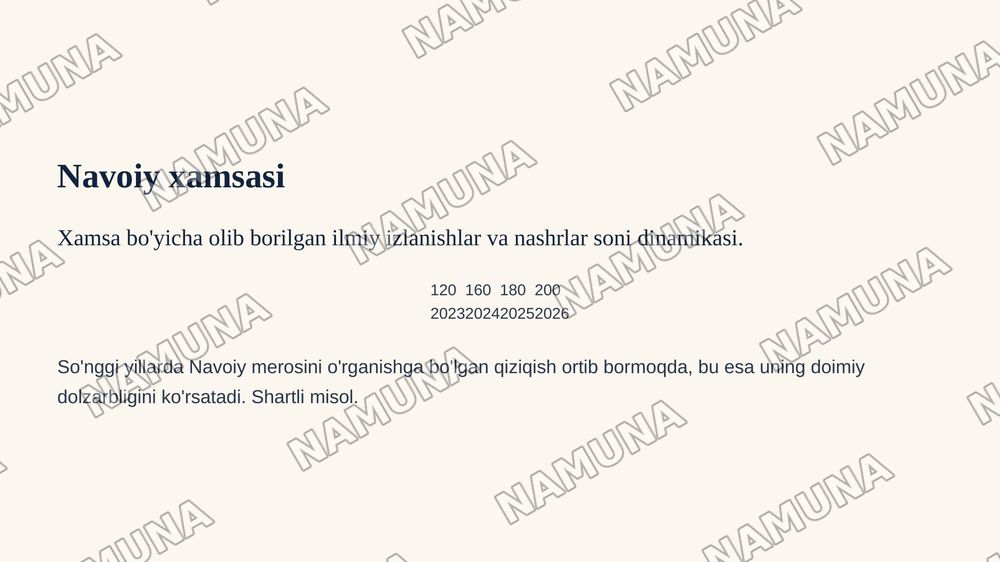 Alisher Navoiy Xamsa dostoni — zamonaviy taqdimot, 6-slayd