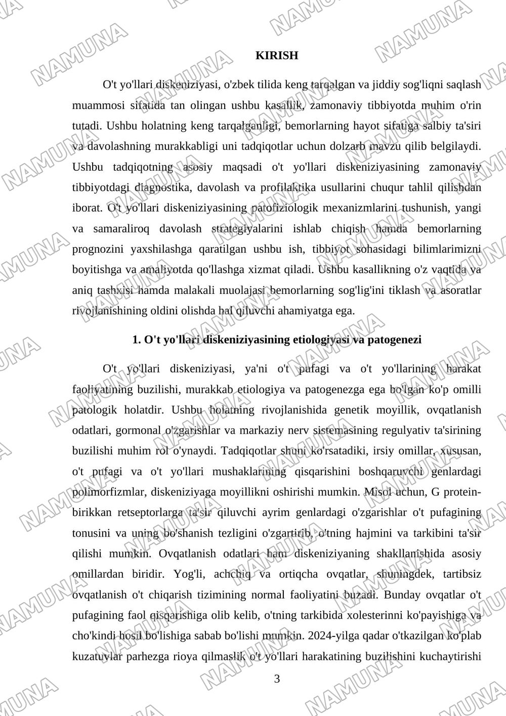 O’t yo’llari diskeniziyasi — mustaqil ish, 3-varaq