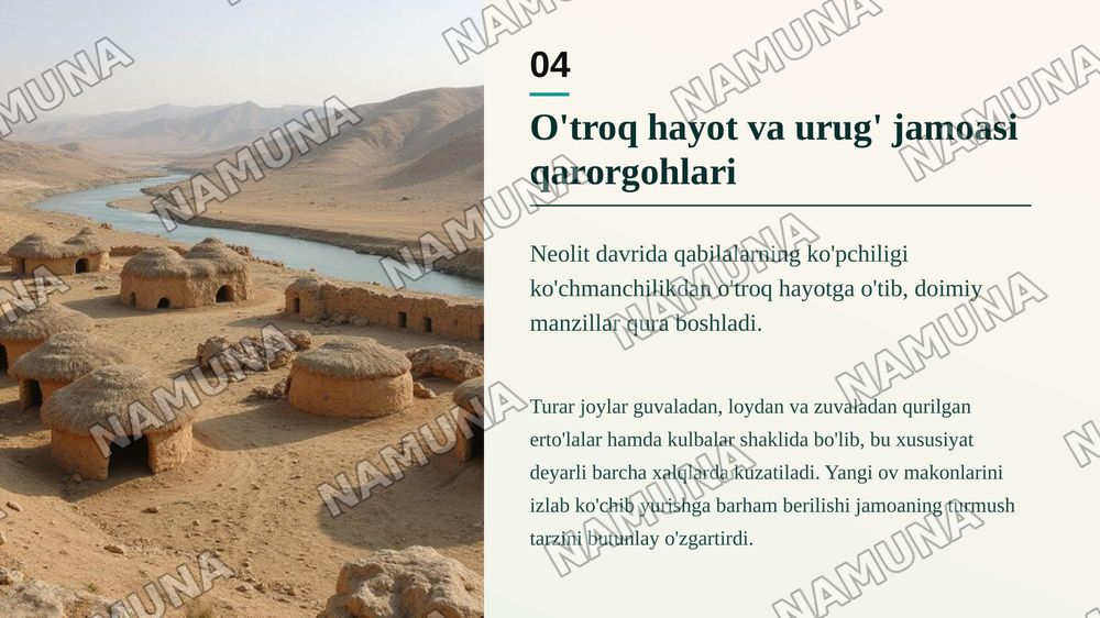 Neolit davri lokal madaniyatlari
107-guruh — zamonaviy taqdimot, 5-slayd