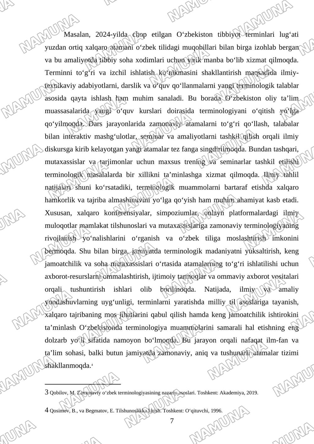 Mustaqil ta’lim topshiriqlari Akademik diskursda terminalogiya muammalari-terminalogiya muammalar bo’yicha 5 daqiqalik video-refeksiya tayyorlang — mustaqil ish, 7-varaq