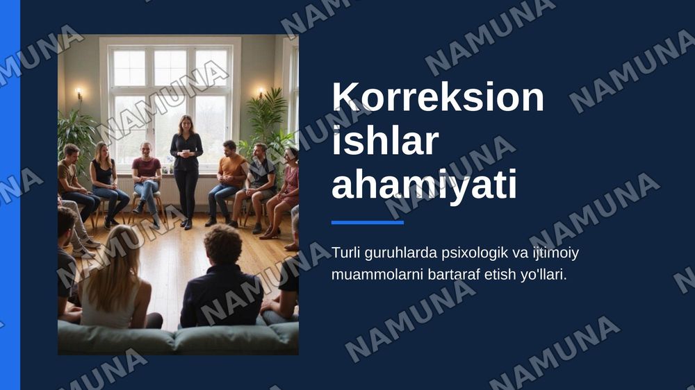 Turli guruhlarda korreksion ishlarning ahamiyati — zamonaviy taqdimot, 1-slayd