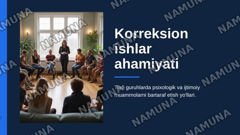 Turli guruhlarda korreksion ishlarning ahamiyati — zamonaviy taqdimot