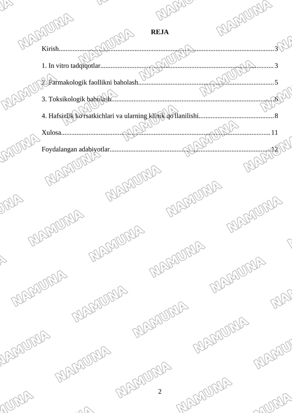Preking tadqiqotlar: In virto vain vivo tadqiqotlar, farmokologik faollik, toksikologik baholash hamda hafsizlik korsatkichlarini oz ichiga olgan sxematik maket yoki axborot stendi tayyorlash — mustaqil ish, 2-varaq