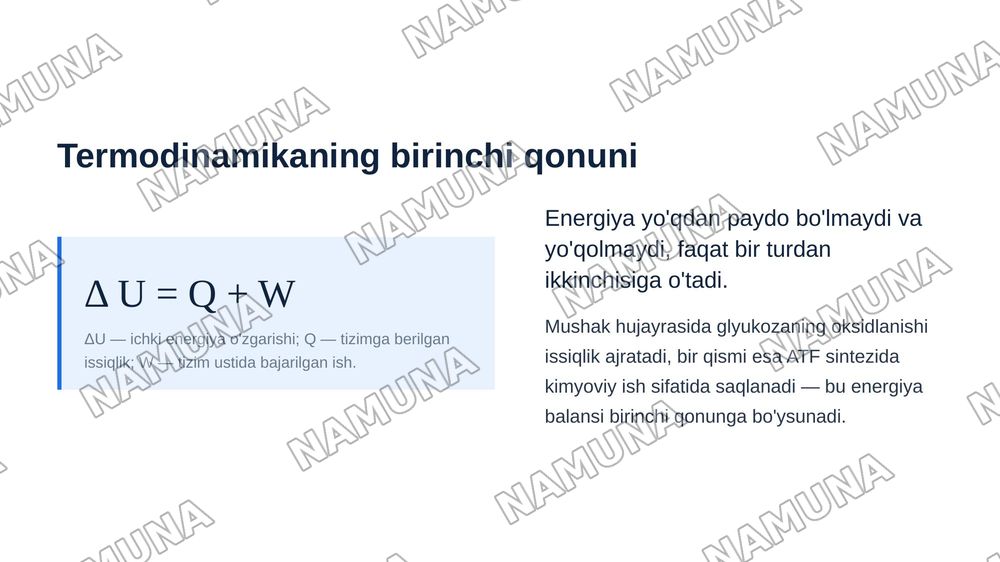 Kimyoviy termodinamika — zamonaviy taqdimot, 5-slayd