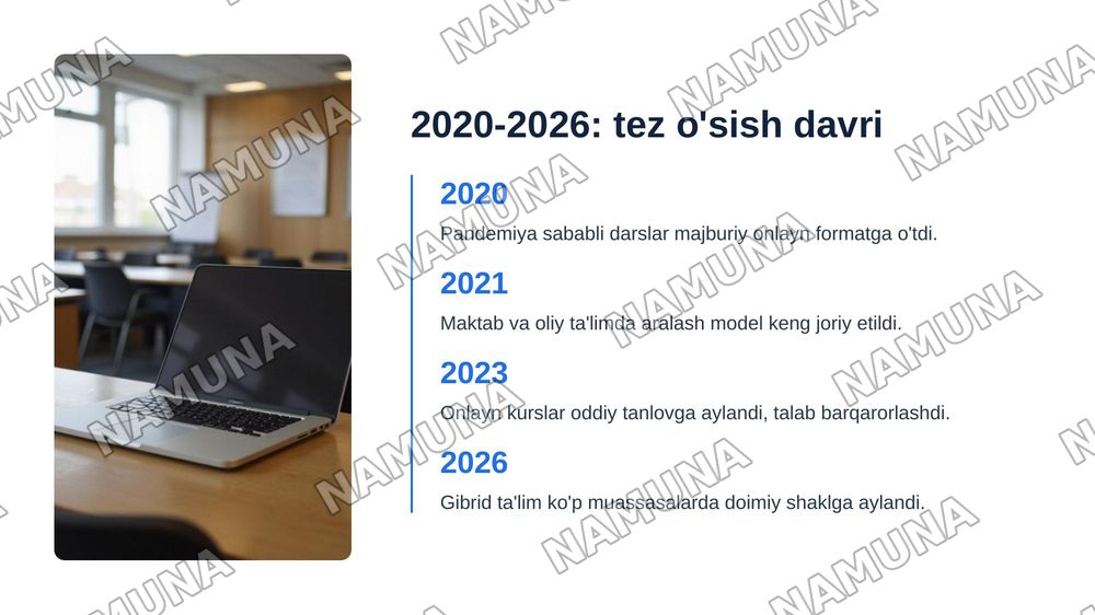 Virtual talim va Masofaviy talim haqida malumotlar — zamonaviy taqdimot, 8-slayd