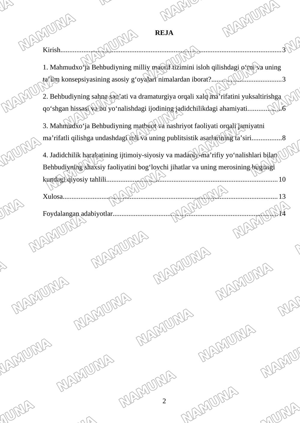 Mahmudxoʻja Behbudiy jadidchilik rivojlanishiga qoʻshgan hissasi — mustaqil ish, 2-varaq