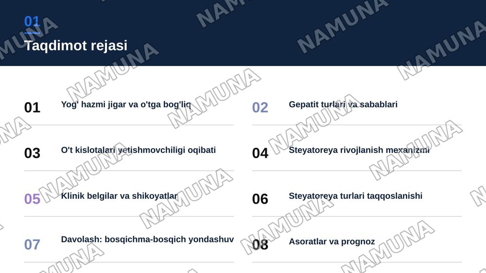 Surunkali gepatitlar.
Xolesistitda yoglar hazmlanishini buzulishi(steyatoreya) — zamonaviy taqdimot, 2-slayd