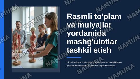rasmli to'plam mulyajlar yordamida mashg'ulotlar tashkil etish — zamonaviy taqdimot