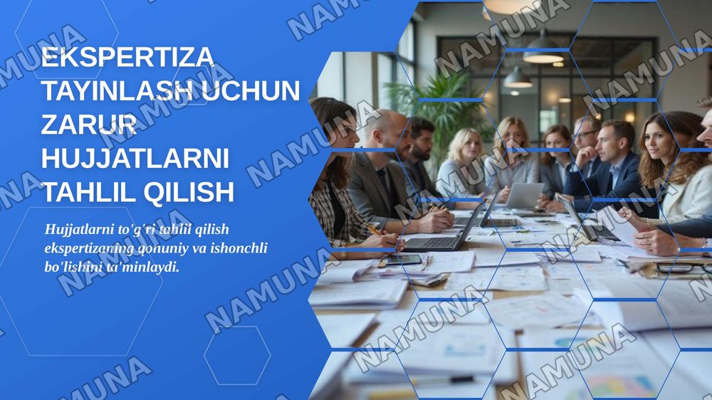 Ekspertiza tayinlash uchun zarur hujjatlarni tahlil qilish — zamonaviy taqdimot, 1-slayd