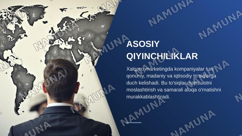 Xalqaro marketingning milliy marketingdan farqlari va asosiy qiyinchiliklari — zamonaviy taqdimot, 6-slayd