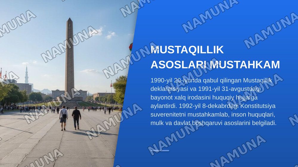 Mustaqillik -oliy qadriyat — zamonaviy taqdimot, 3-slayd