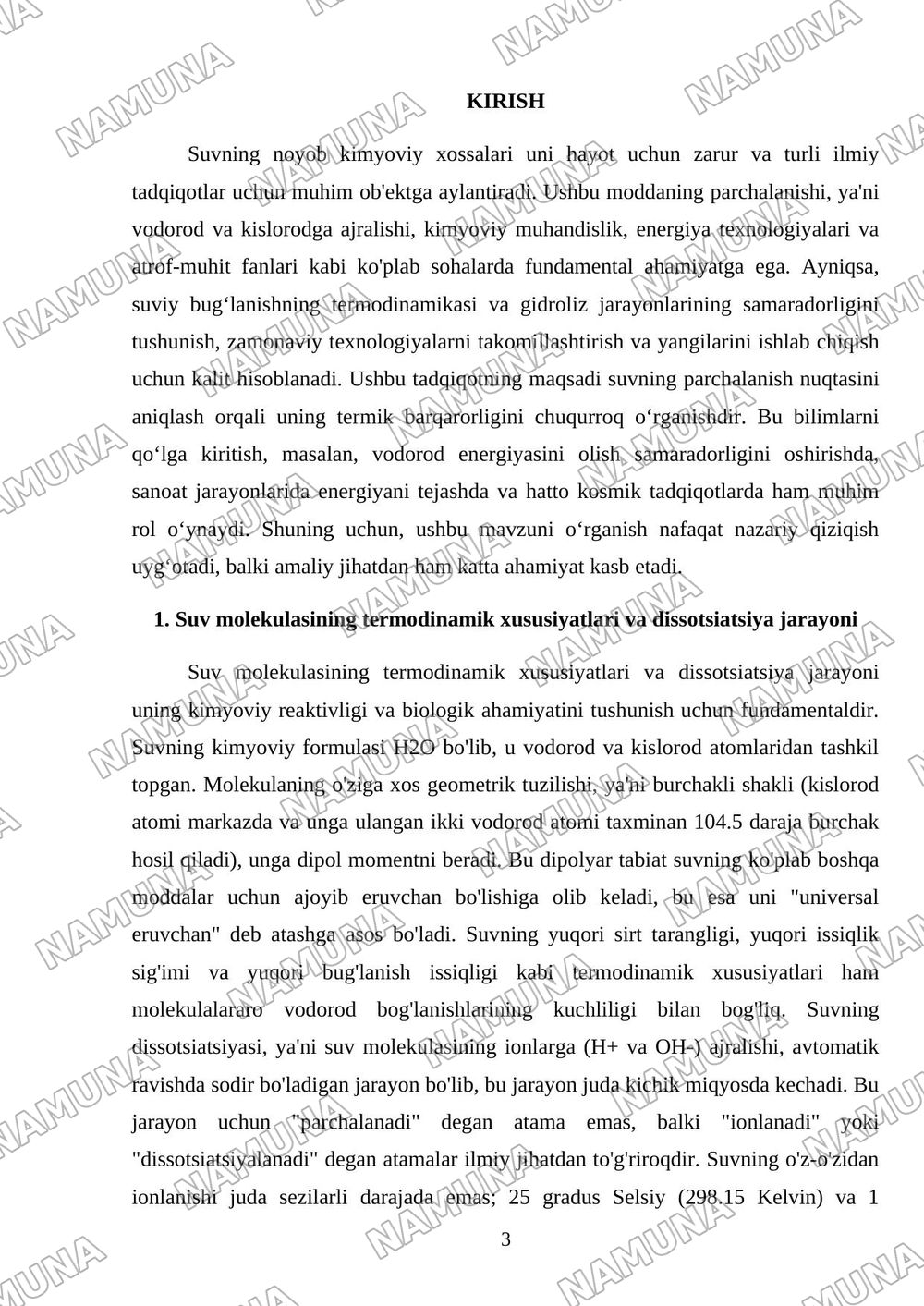 Suv necha gradusda parchalanadi — mustaqil ish, 3-varaq