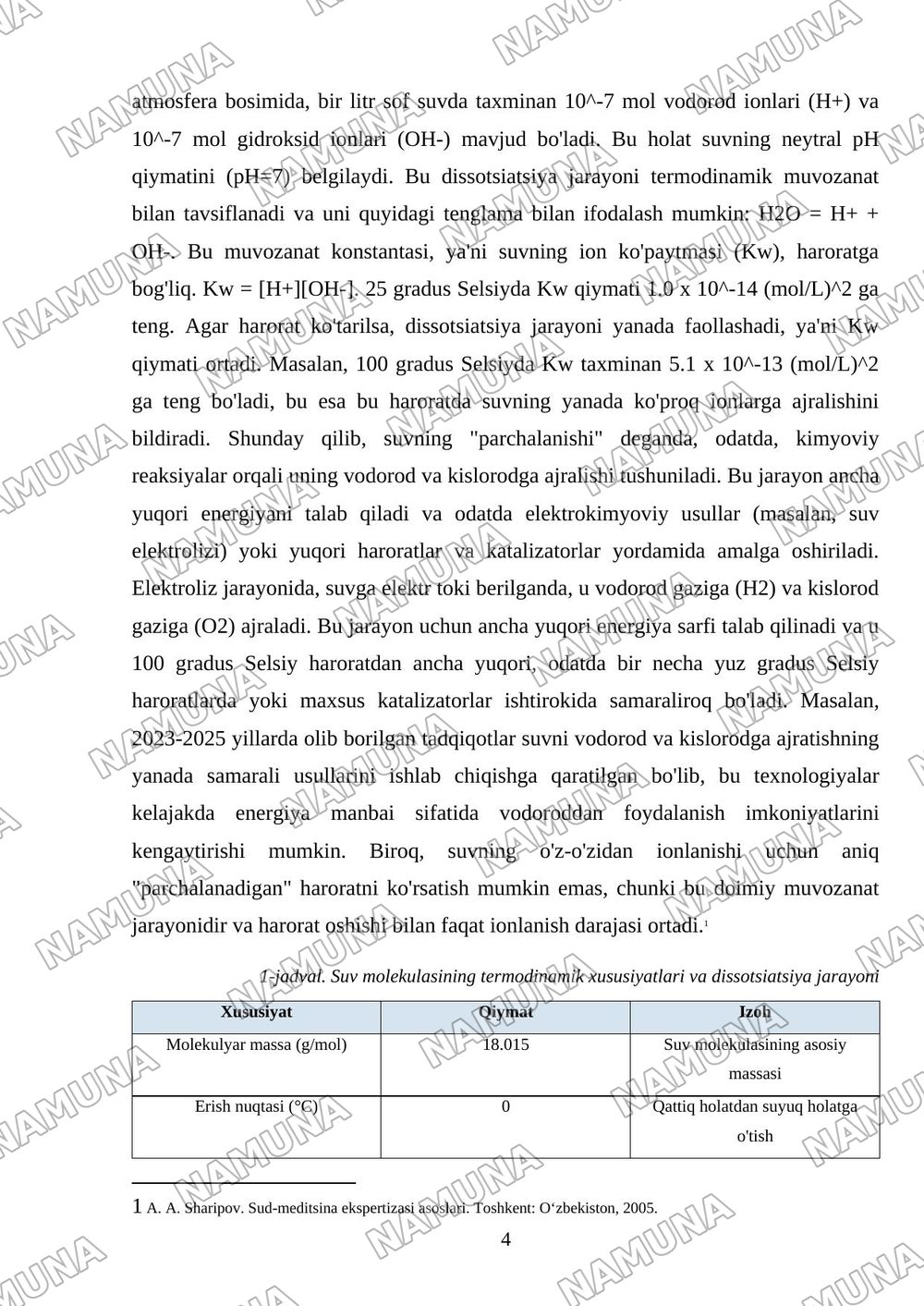 Suv necha gradusda parchalanadi — mustaqil ish, 4-varaq