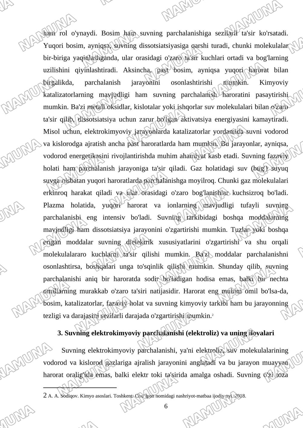 Suv necha gradusda parchalanadi — mustaqil ish, 6-varaq