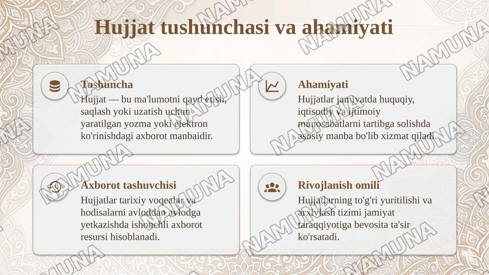 Hujjatlarning paydo bo'lishi va tarixi — taqdimot, 4-slayd