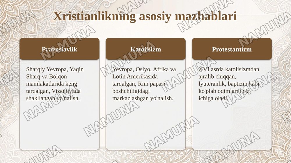 Xristianlikning jahon madaniyati, sanʼati va taʼlim tizimi rivojiga taʼsiri — taqdimot, 6-slayd