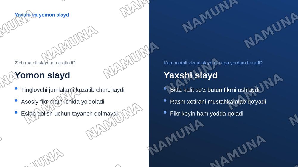 Slayd qilib berolmisanmi — zamonaviy taqdimot, 8-slayd