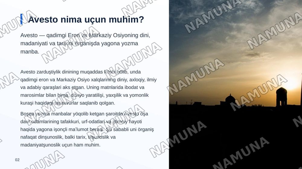 Avesto zardushtiylikning muqaddas kitobi. Avesto kitobining tarkibiy qismlari haqida — zamonaviy taqdimot, 3-slayd