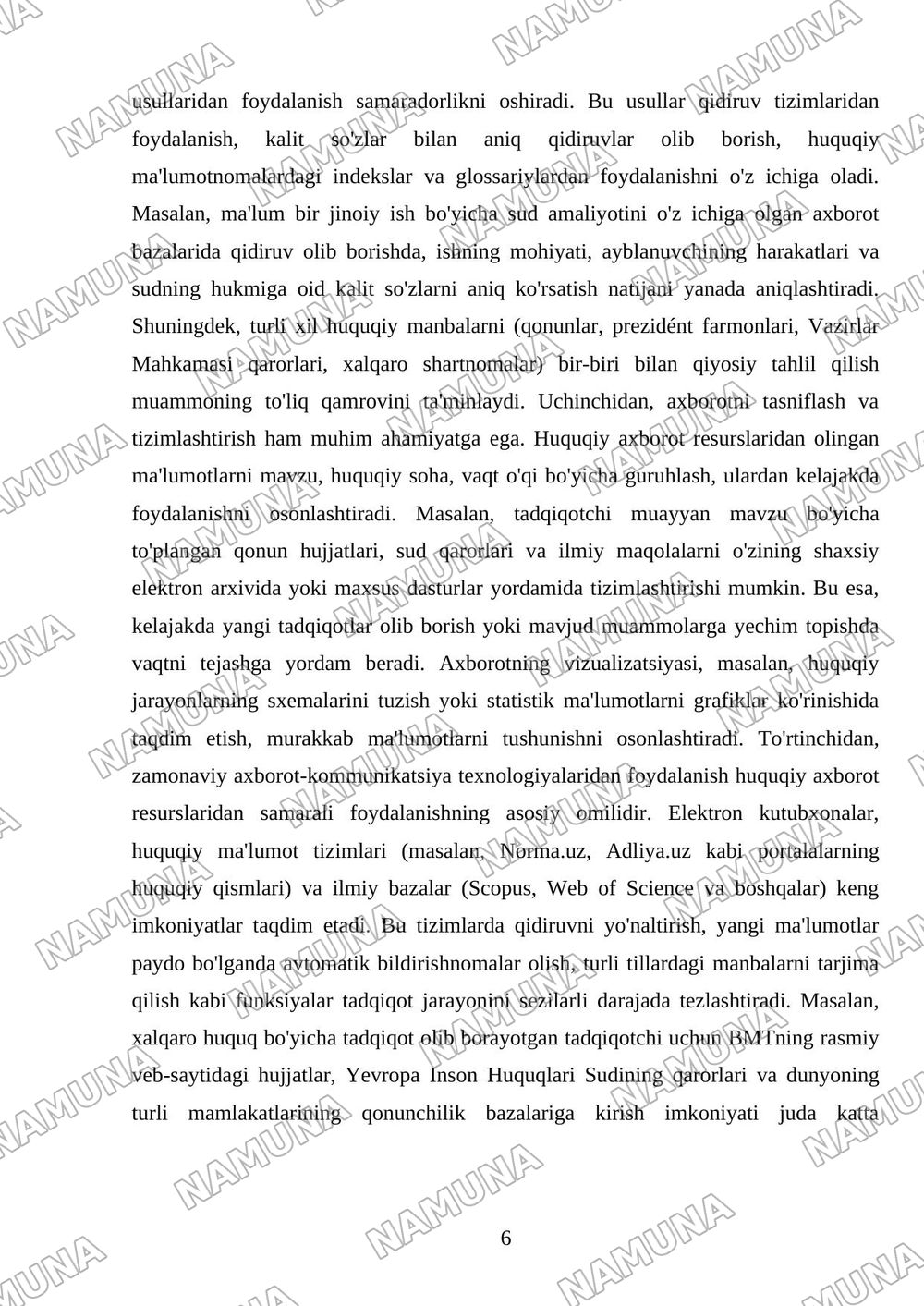 4. Huquqiy axborot resurslari bilan ishlash strategiyalari. — mustaqil ish, 6-varaq