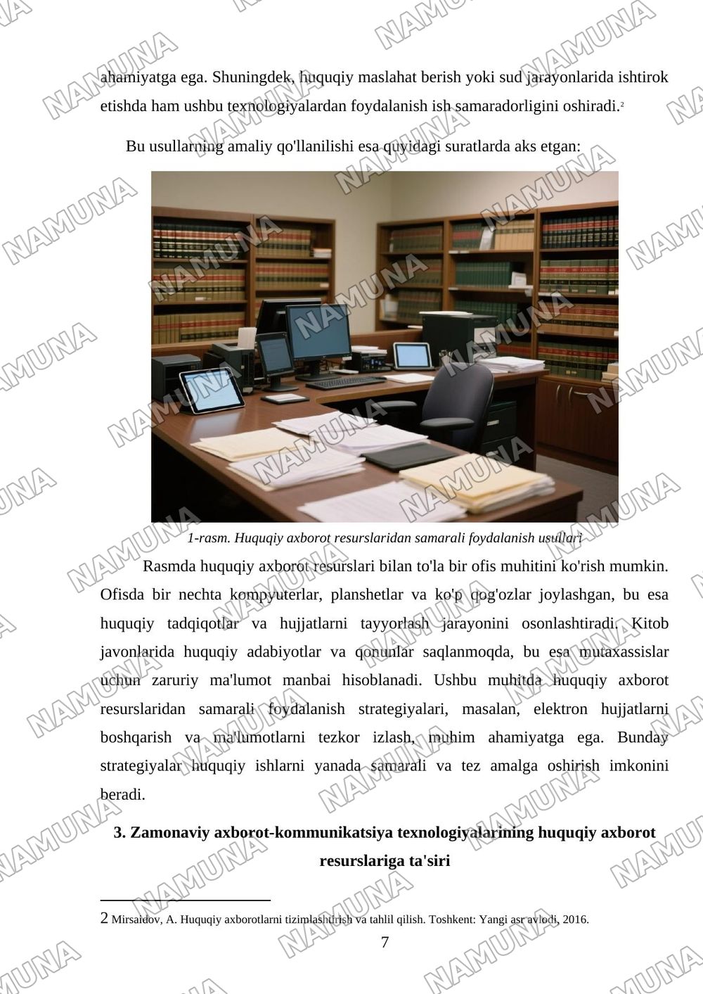 4. Huquqiy axborot resurslari bilan ishlash strategiyalari. — mustaqil ish, 7-varaq