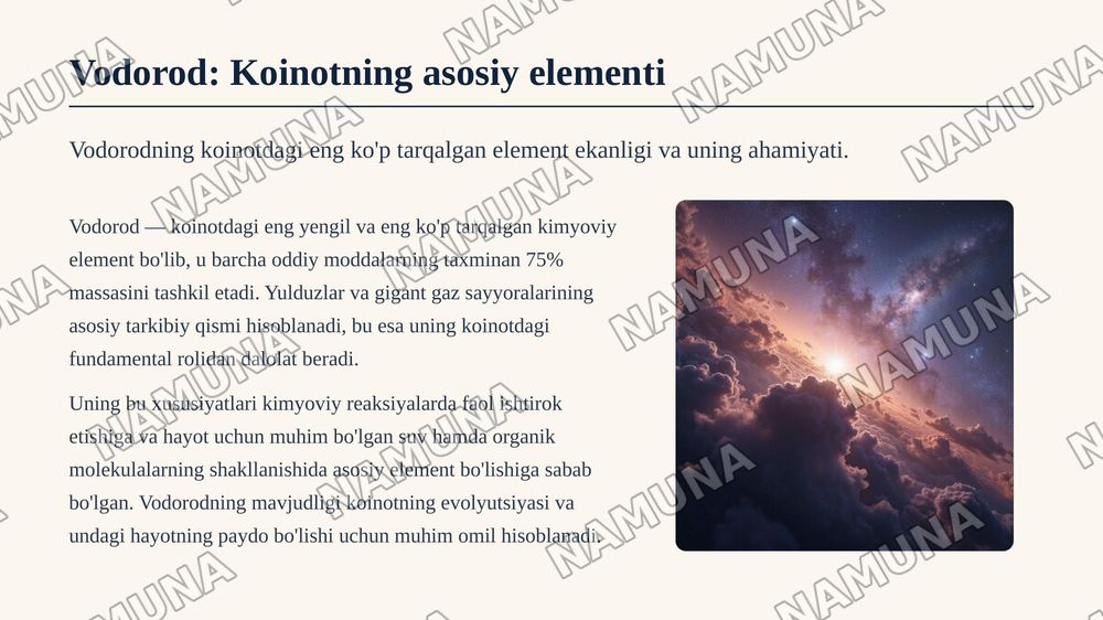 Vodorod haqida tarixiy maʼlumot — zamonaviy taqdimot, 3-slayd