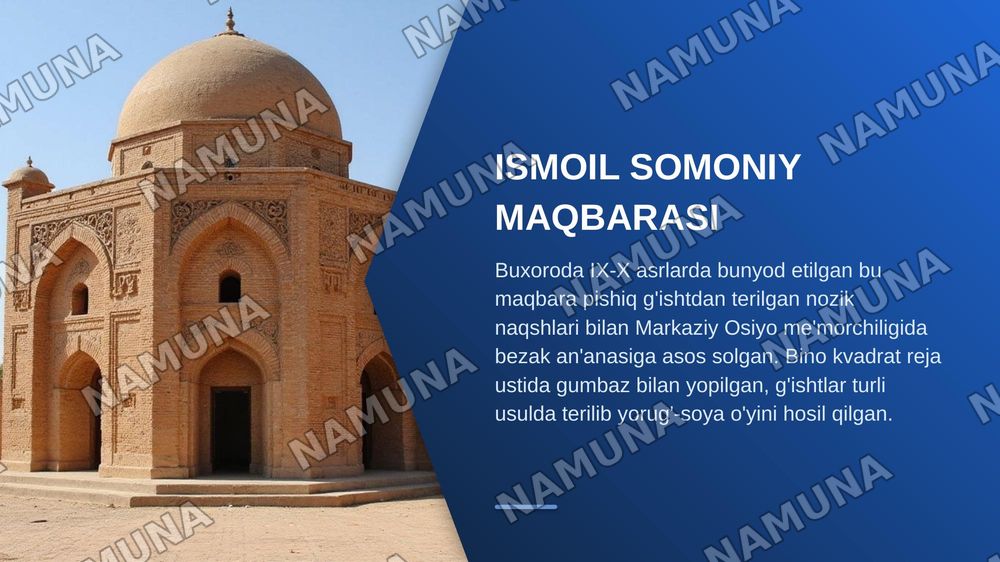 IX- Xlll asrlar davri meʼmoriy yodgorliklari — zamonaviy taqdimot, 7-slayd