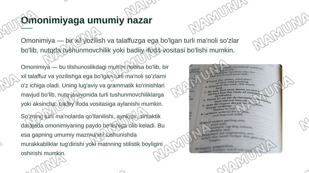 Sintaktik omonimiya.Stilistik sintagmallash — zamonaviy taqdimot, 3-slayd