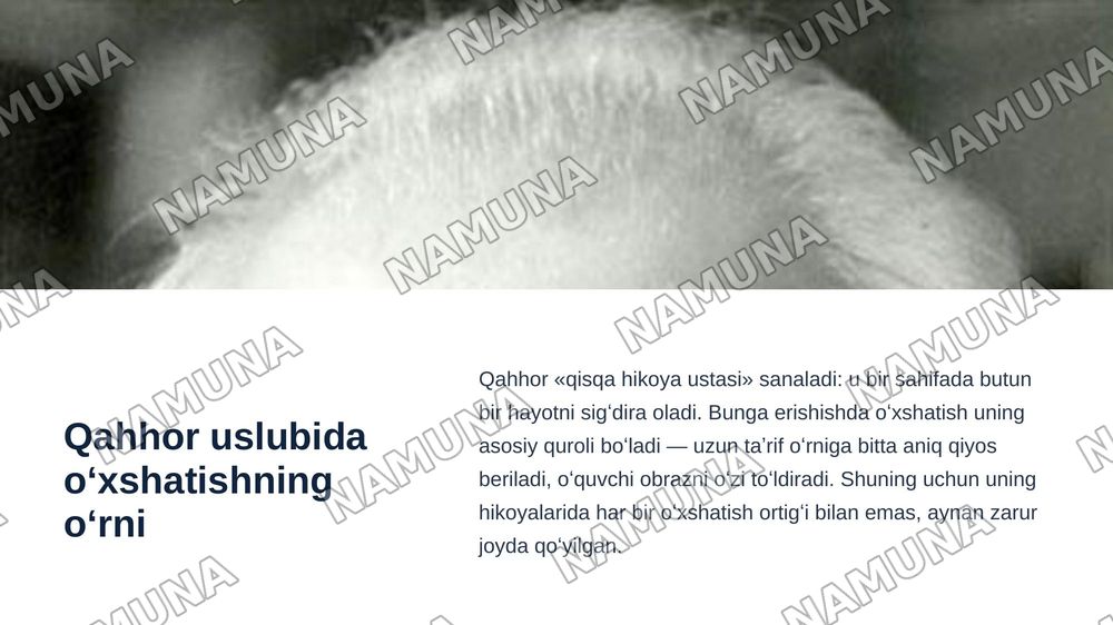 Abdulla Qahhor hikoyalarida oʻxshatishlardan foydalanish — zamonaviy taqdimot, 4-slayd