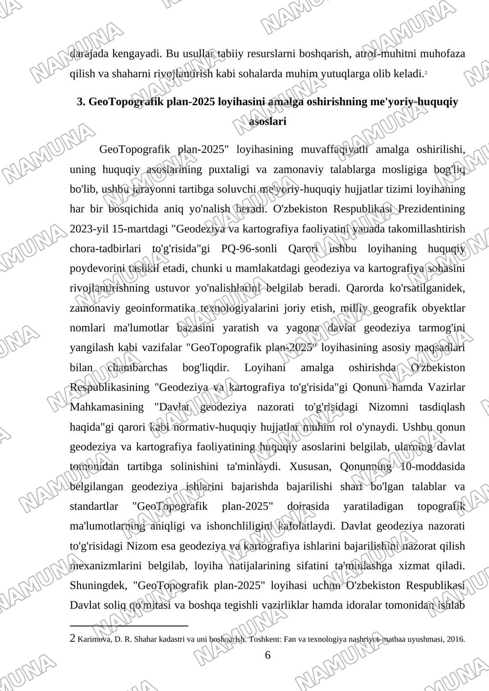 GeoTopografik plan-2025 — referat, 6-varaq