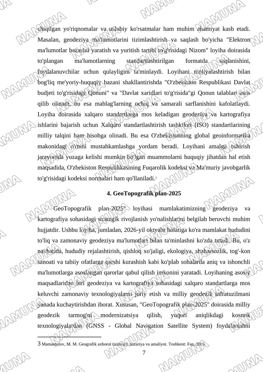 GeoTopografik plan-2025 — referat, 7-varaq