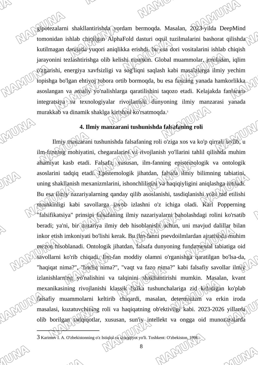 Dunyoning ilmiy manzarasi va uning evolyutsiyasi — referat, 8-varaq