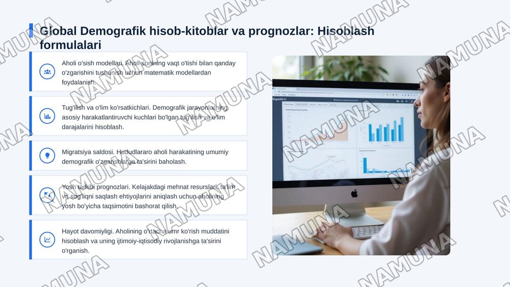 Global Demografik hisob kitoblar va proagnozlat ni hisoblash formulalari — zamonaviy taqdimot, 7-slayd