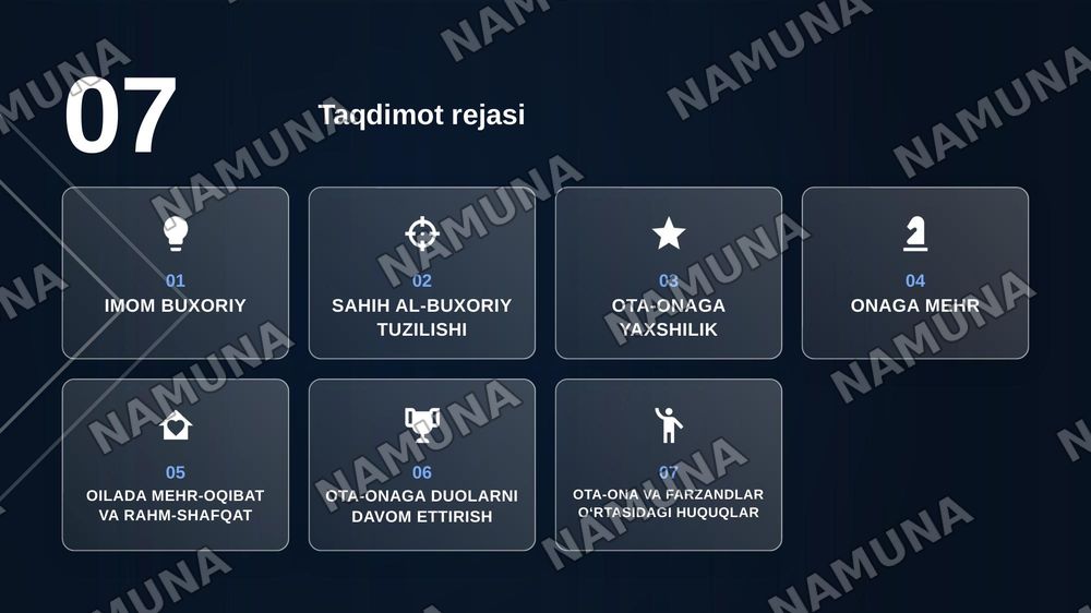 Imom Buxoriy hadislarida oila va ota-onani e’zozlash masalalari — zamonaviy taqdimot, 2-slayd