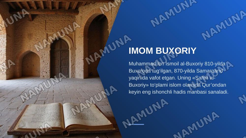 Imom Buxoriy hadislarida oila va ota-onani e’zozlash masalalari — zamonaviy taqdimot, 3-slayd