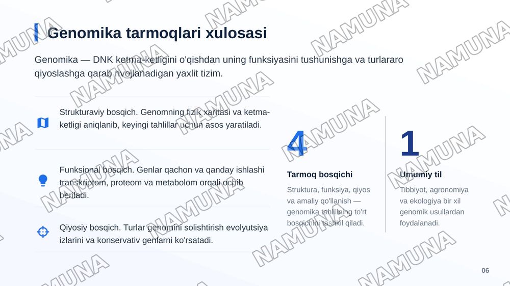 Genomika tarmoqlari — zamonaviy taqdimot, 7-slayd