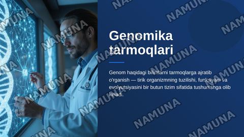 Genomika tarmoqlari — zamonaviy taqdimot