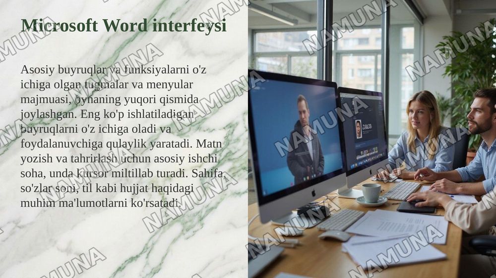 MS Word matn protsessori imkoniyatlari mavzusida taqdimot tayyorlash — taqdimot, 5-slayd