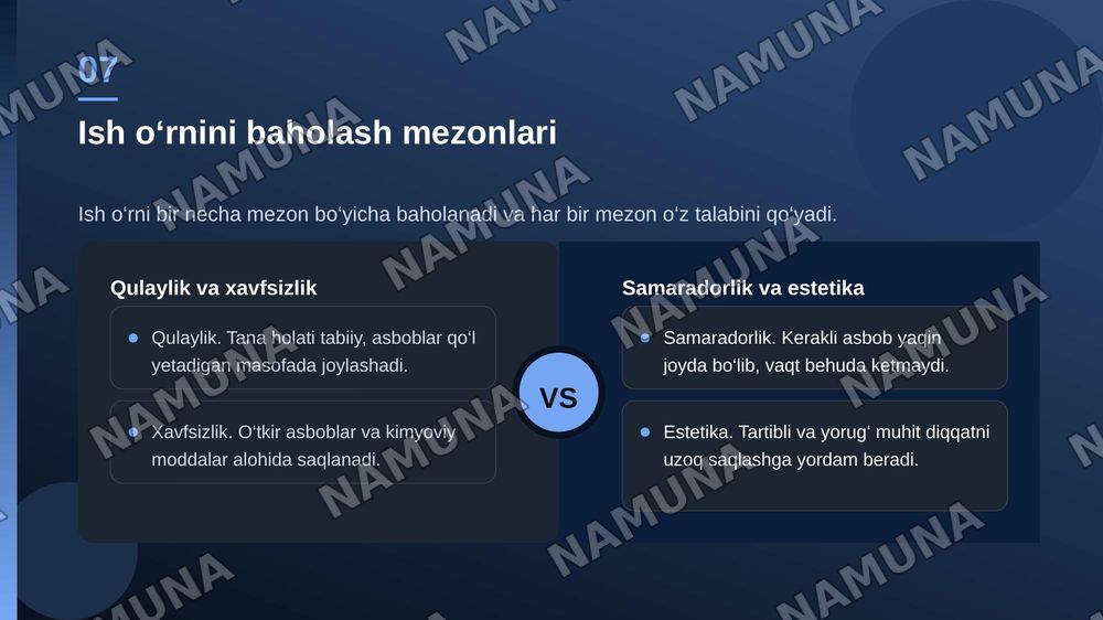 Stamatalogiya fanidan: ergonimik ish urnini tashkil qilish — zamonaviy taqdimot, 8-slayd