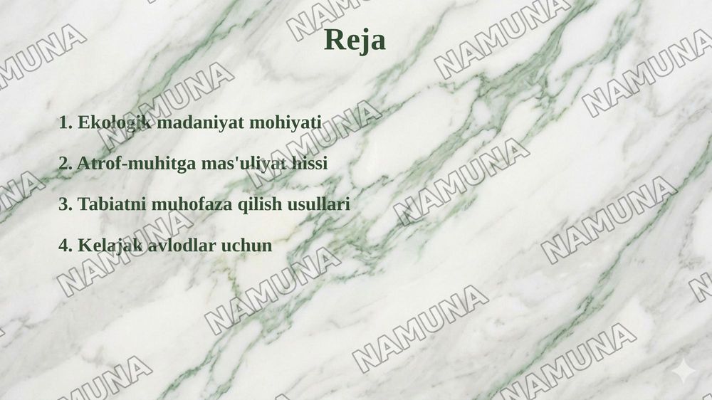 Ekologik madaniyat — taqdimot, 2-slayd