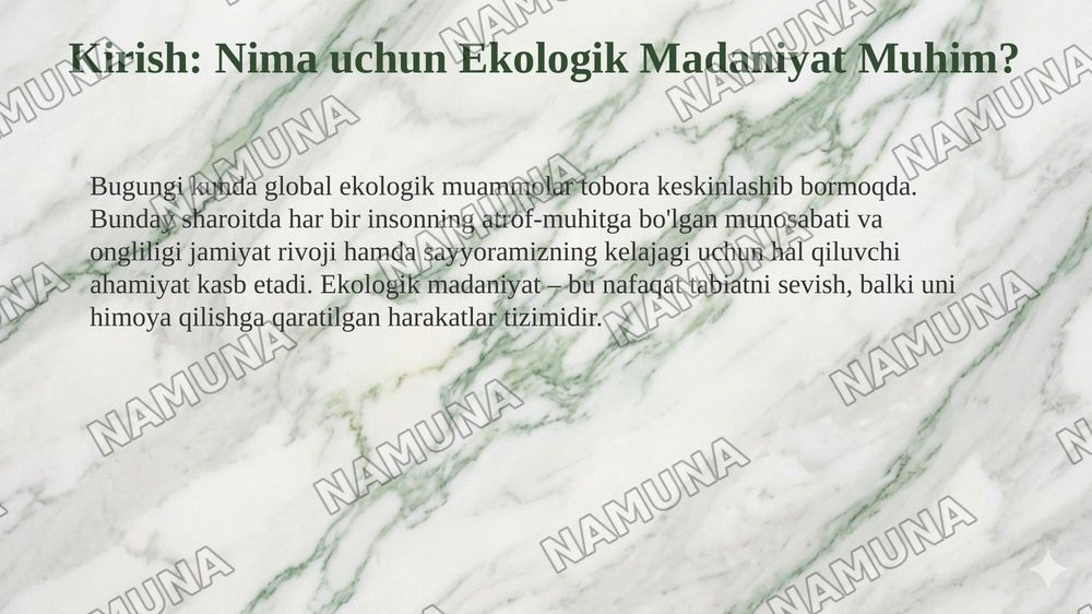 Ekologik madaniyat — taqdimot, 3-slayd